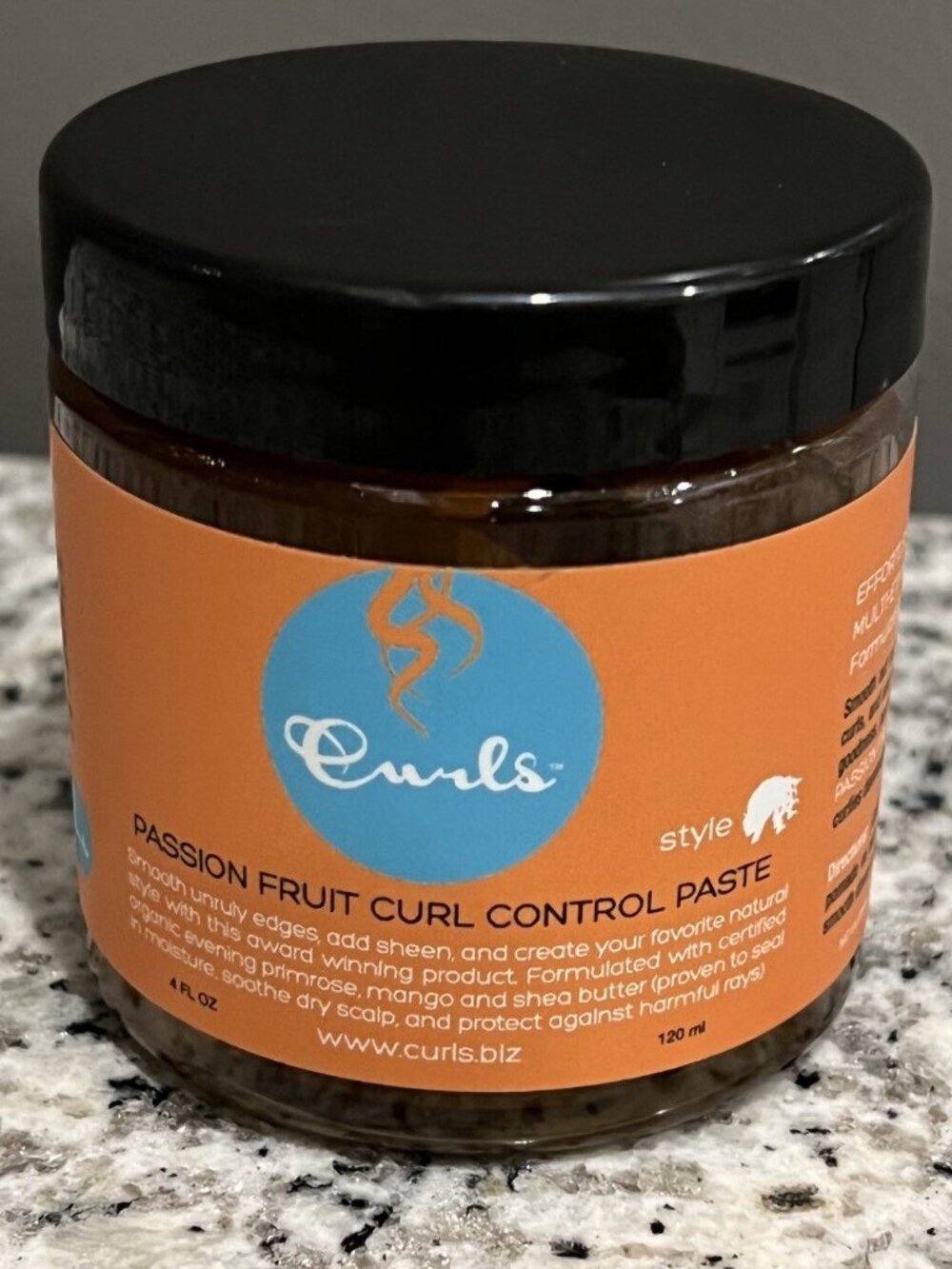 Curls Passion Fruit Curl Control Paste For Smooth Edges Frizz Free Curls 4 oz